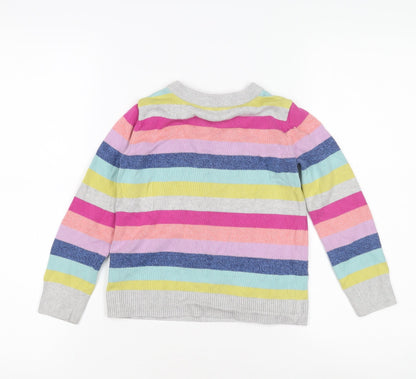 GAP Kids Multicoloured Striped Pullover Jumper S Girls