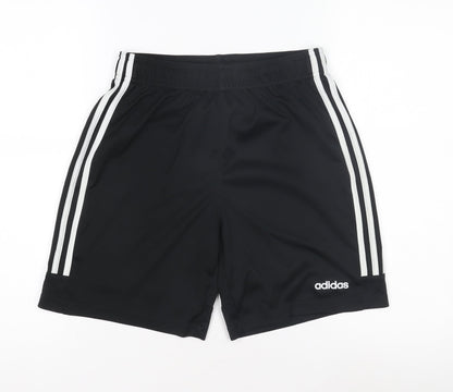 Adidas Boys Black XL Athletic Shorts with Stripes