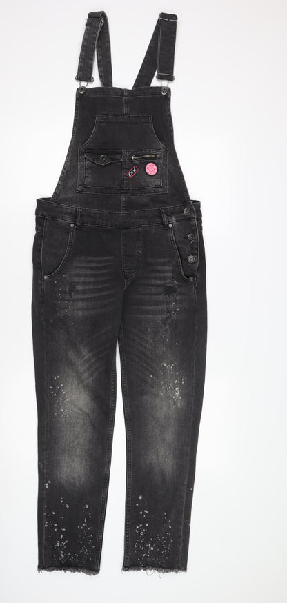 Superdry Women's Black Denim Dungarees M