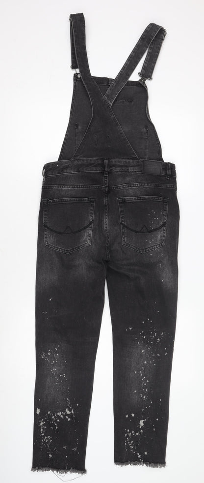 Superdry Women's Black Denim Dungarees M