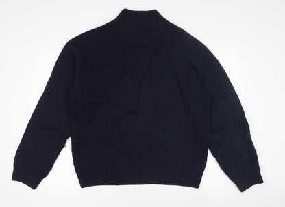 Trait Men's Blue Henley Jumper, Size Large