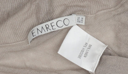Womens UK Size 16 Emreco Beige Cardigan Jumper