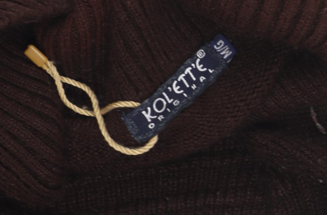 Kolette Women's M Brown Cable-Knit Cardigan