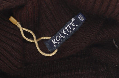Kolette Women's M Brown Cable-Knit Cardigan