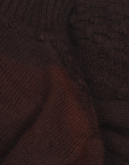 Kolette Women's M Brown Cable-Knit Cardigan