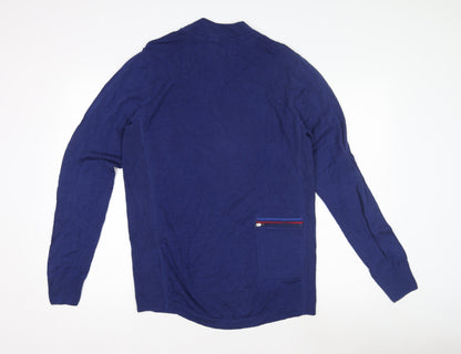 Fred Perry Men's Blue Wool Full Zip Jumper M