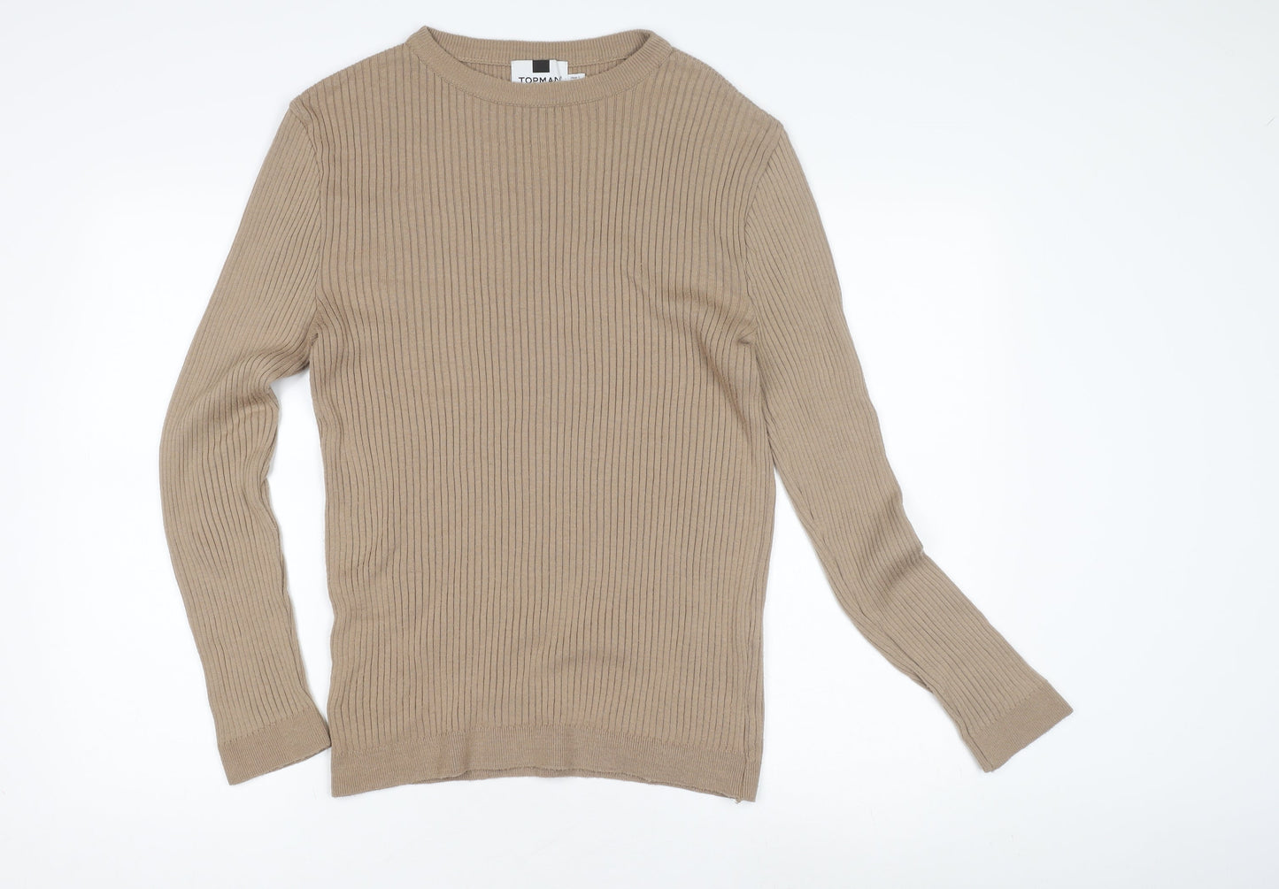 Topman Men's Beige Pullover Jumper, M, Crew Neck