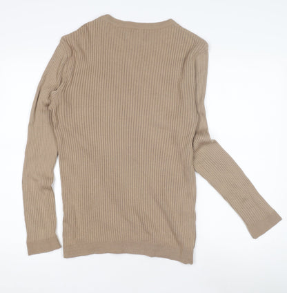 Topman Men's Beige Pullover Jumper, M, Crew Neck