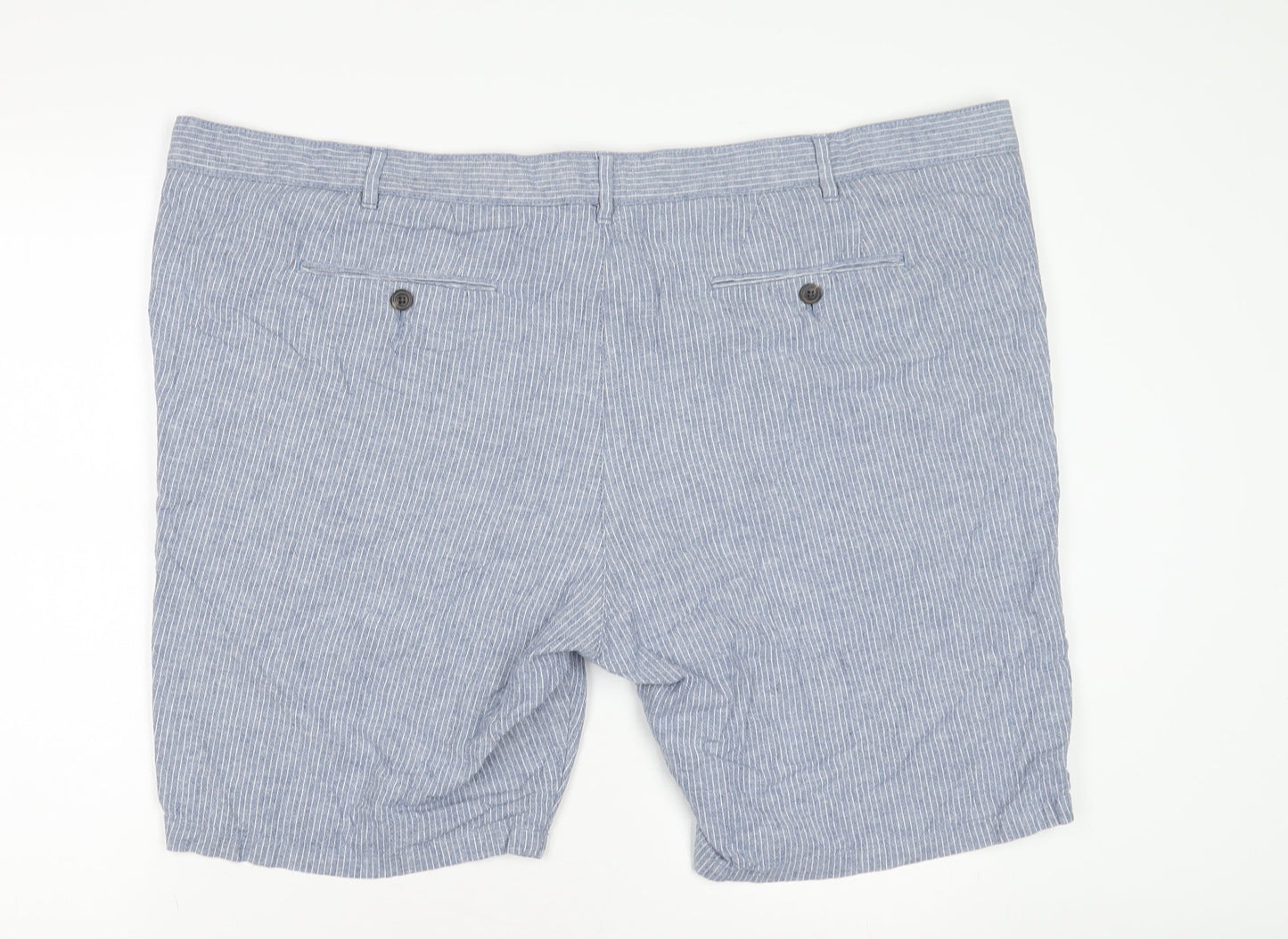 Marks and Spencer Men’s Blue Striped Chino Shorts 48