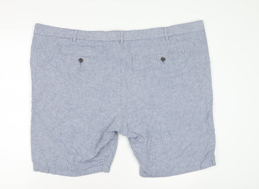 Marks and Spencer Men’s Blue Striped Chino Shorts 48