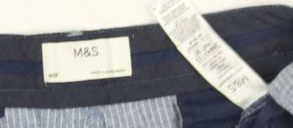 Marks and Spencer Men’s Blue Striped Chino Shorts 48
