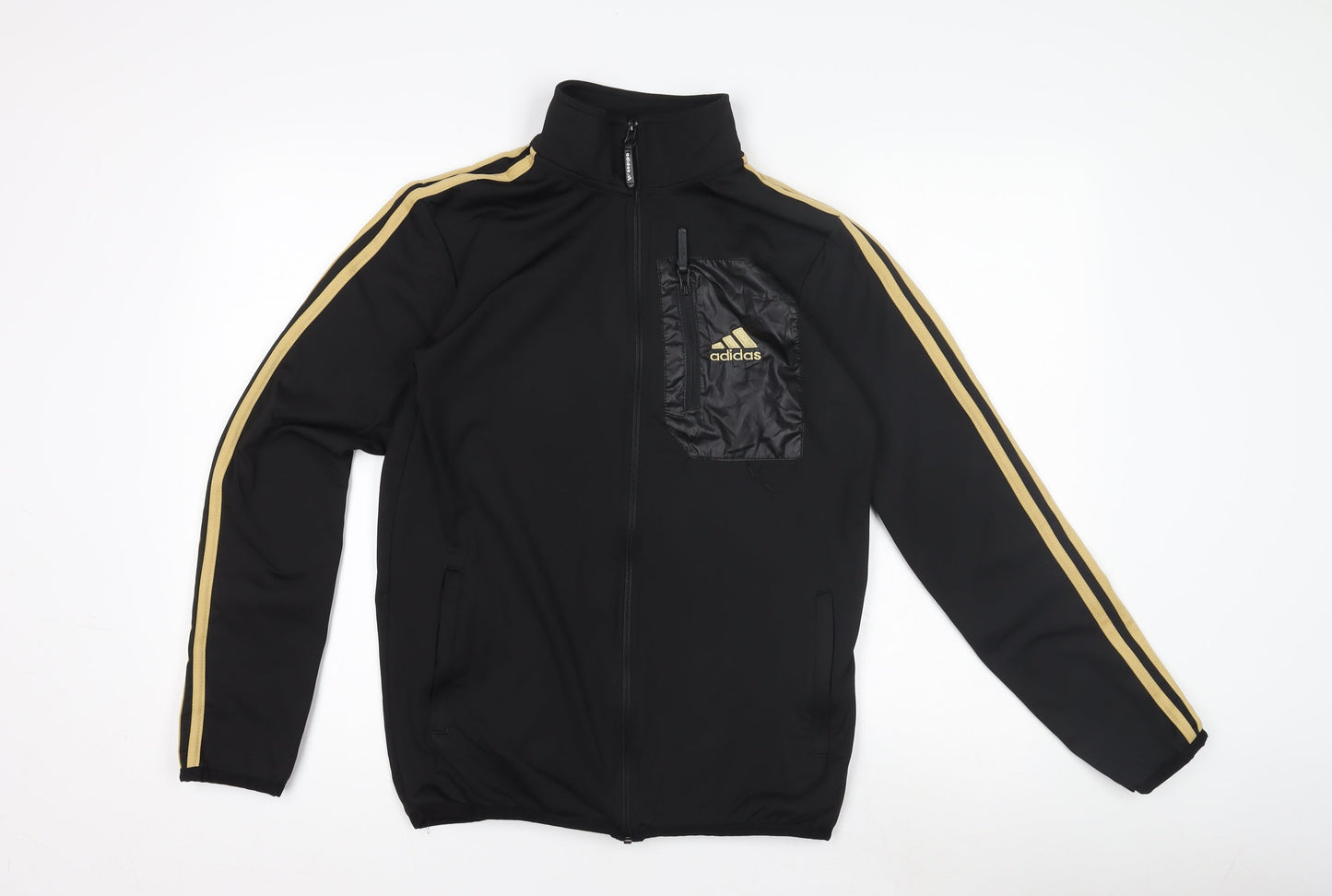 adidas Boys Black Track Jacket, S, Lightweight Sportswear