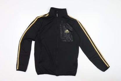 adidas Boys Black Track Jacket, S, Lightweight Sportswear