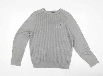 Original Penguin Men's Grey Wool Pullover Jumper