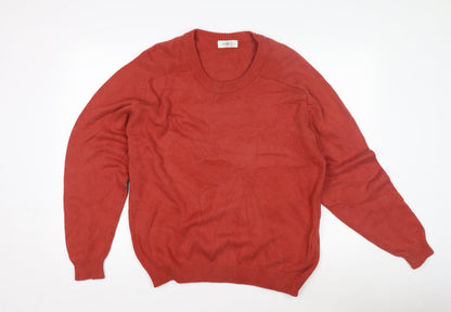 Cotton Men's Red Cotton Pullover Jumper, Large