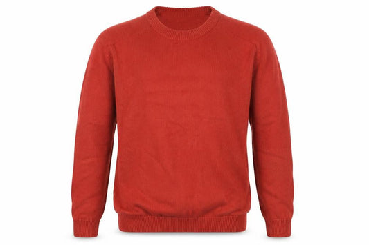 Cotton Men's Red Cotton Pullover Jumper, Large