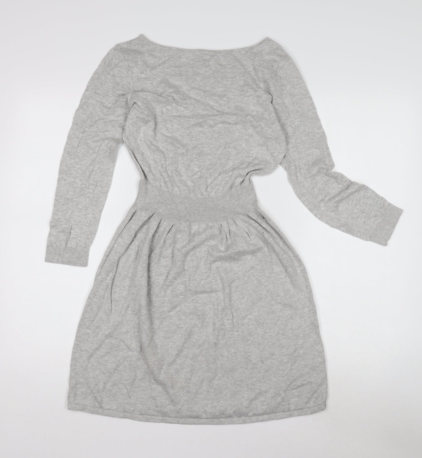 ASOS Women’s Grey Knit Dress Boat Neck Size 10