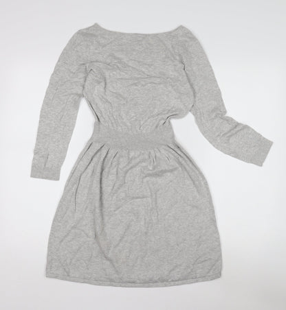 ASOS Women’s Grey Knit Dress Boat Neck Size 10