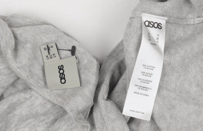 ASOS Women’s Grey Knit Dress Boat Neck Size 10