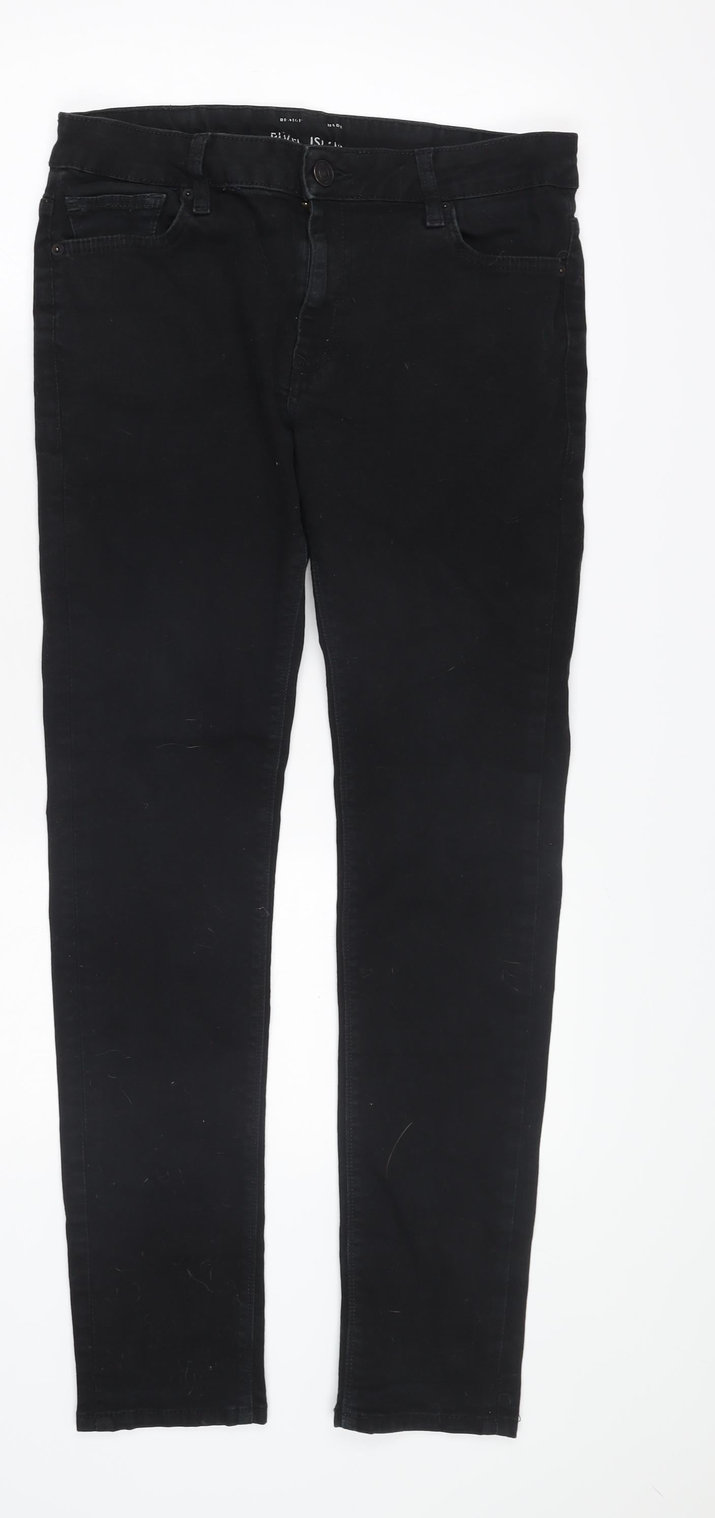 Mens UK Size 34 River Island Slim Fit Skinny Black Jeans