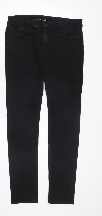 Mens UK Size 34 River Island Slim Fit Skinny Black Jeans