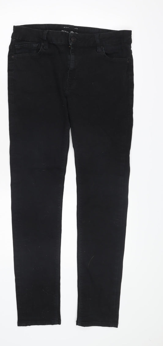 Mens UK Size 34 River Island Slim Fit Skinny Black Jeans
