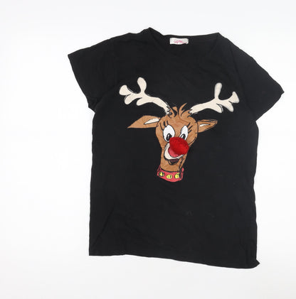 Sophie Girls Black Reindeer T-Shirt 14-15 Years