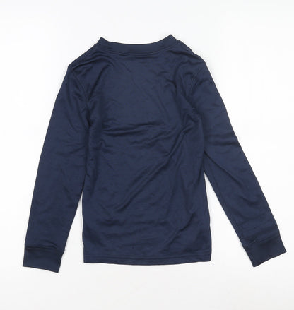 Campri Boys Long Sleeve Blue Sports T-Shirt, 7-8 Years