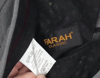 Farah Men's Grey Classic Dress Trousers, Size 34