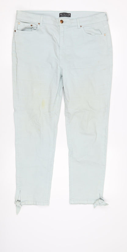 Millie Women's Blue Ankle Trousers Size 14