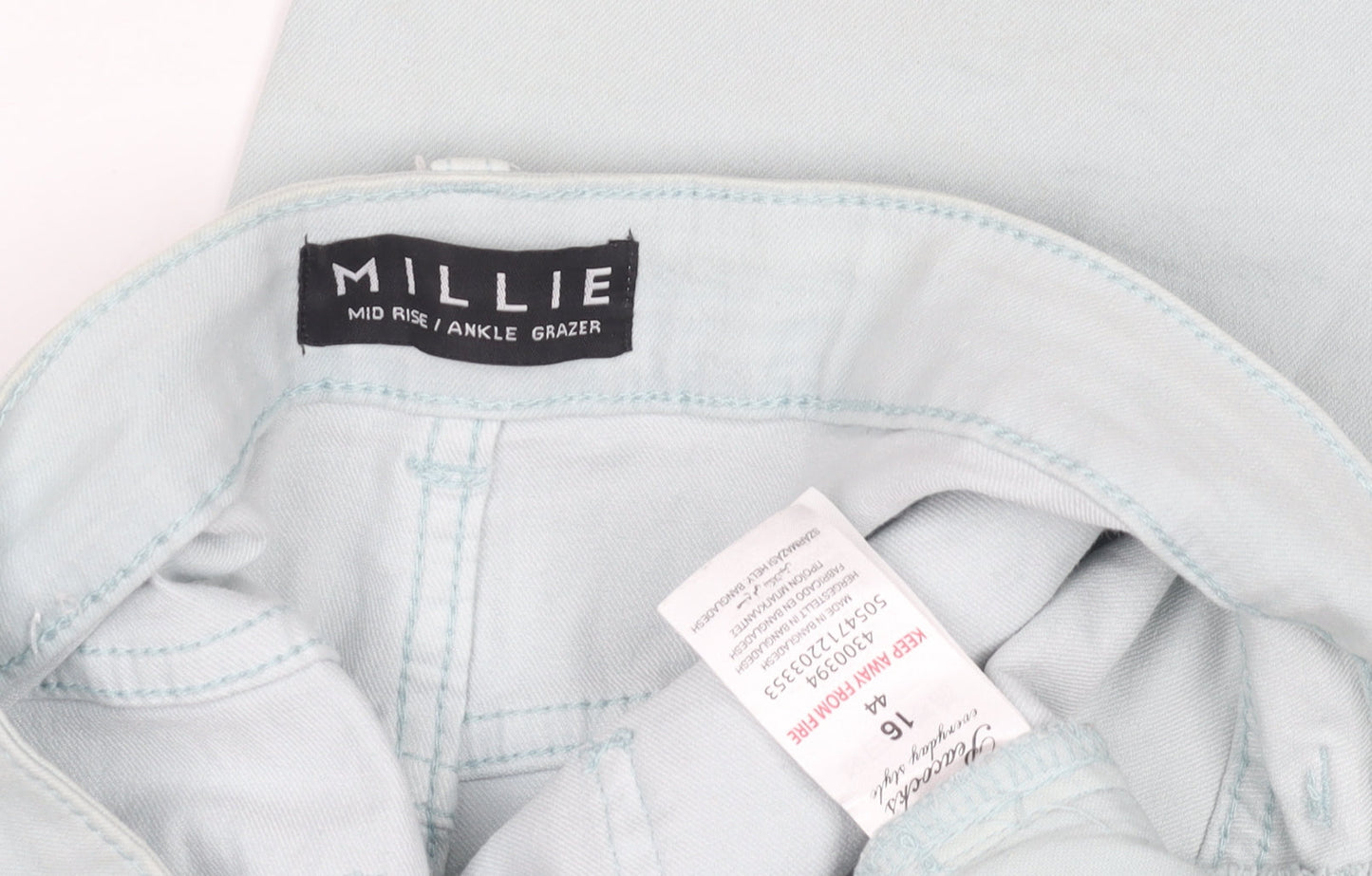 Millie Women's Blue Ankle Trousers Size 14