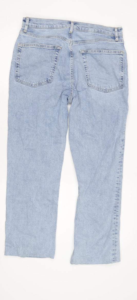 Zara Men's Blue Straight Jeans, Size 32, Light Wash