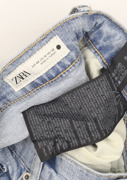 Zara Men's Blue Straight Jeans, Size 32, Light Wash
