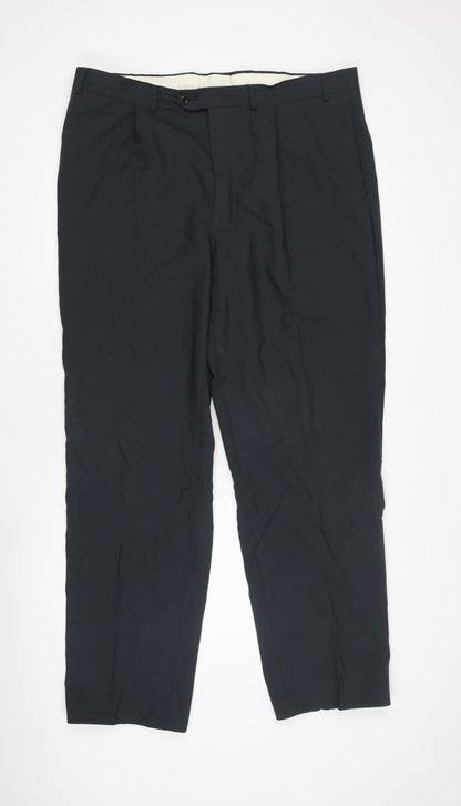 Balmain Men's Black Straight Suit Trousers 40W/32L