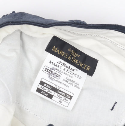 Marks and Spencer Men's Blue Corduroy Trousers 36R