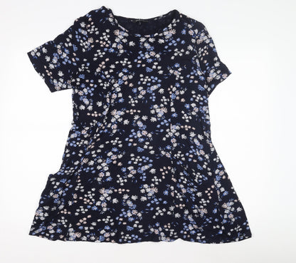 Womens UK Size 12 Roman Blue Tunic Blouse