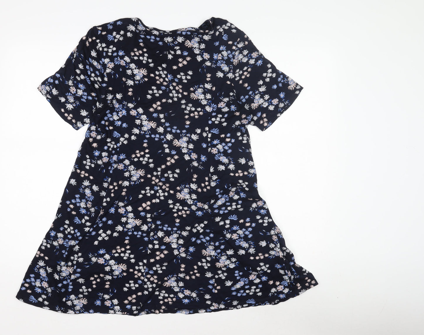 Womens UK Size 12 Roman Blue Tunic Blouse