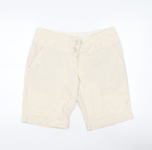 New Look Women's Ivory Chino Shorts - Size 14