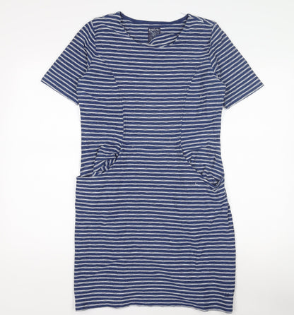 Mantaray Women's Blue Striped Shift Dress Size 10