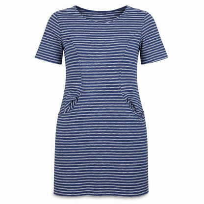 Mantaray Women's Blue Striped Shift Dress Size 10