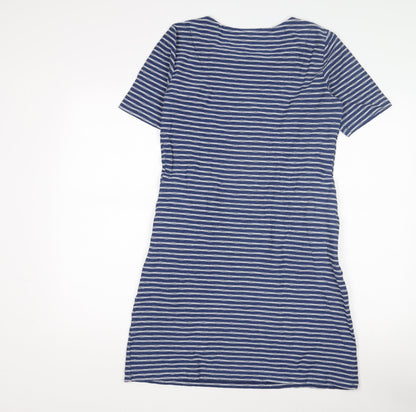 Mantaray Women's Blue Striped Shift Dress Size 10