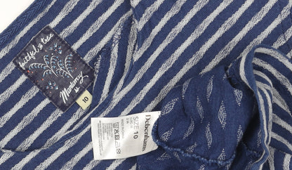 Mantaray Women's Blue Striped Shift Dress Size 10