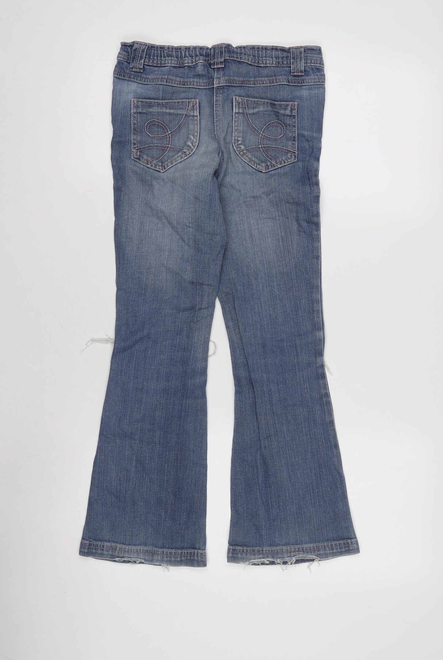 Baxter Girls' Blue Bootcut Jeans, Size 5, Ripped, Casual