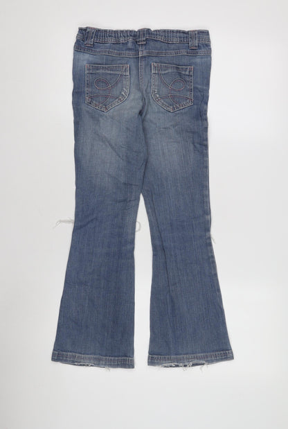 Baxter Girls' Blue Bootcut Jeans, Size 5, Ripped, Casual