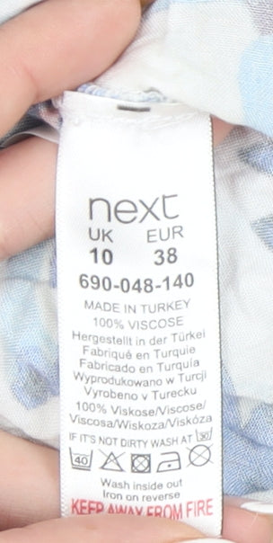 Next Women Light Blue Floral Playsuit UK 10, Viscose, Summer
