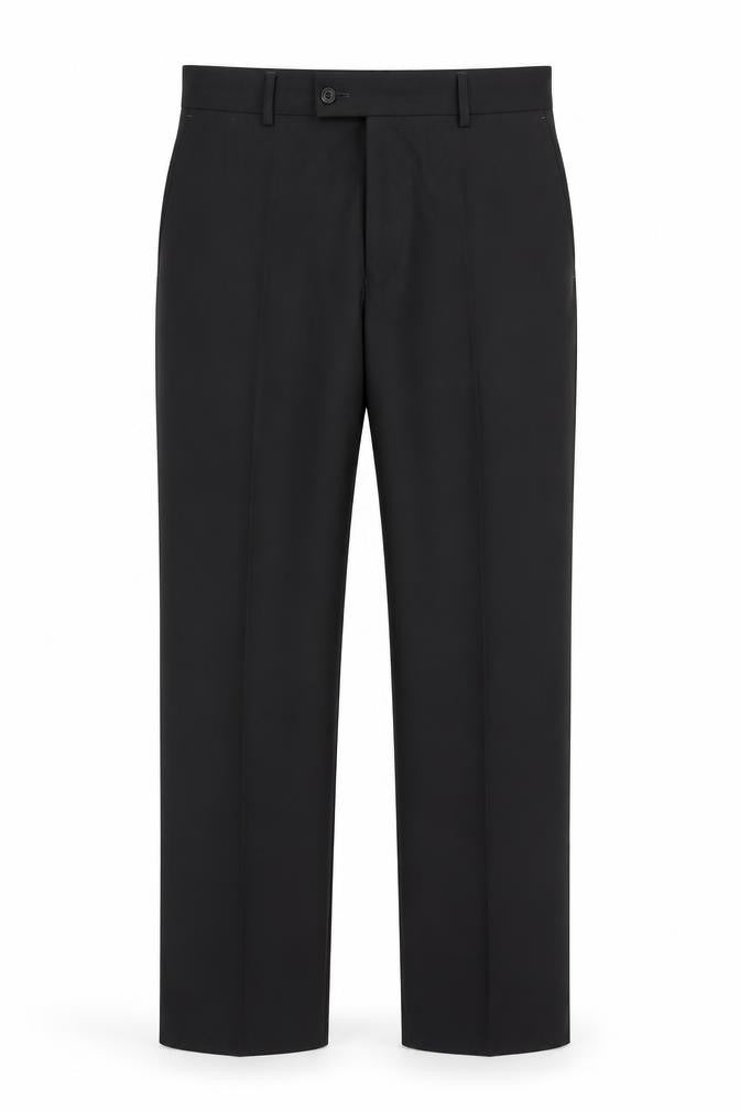 Mens UK Size 34 Milan Collection Regular Fit Dress Pants Black Trousers