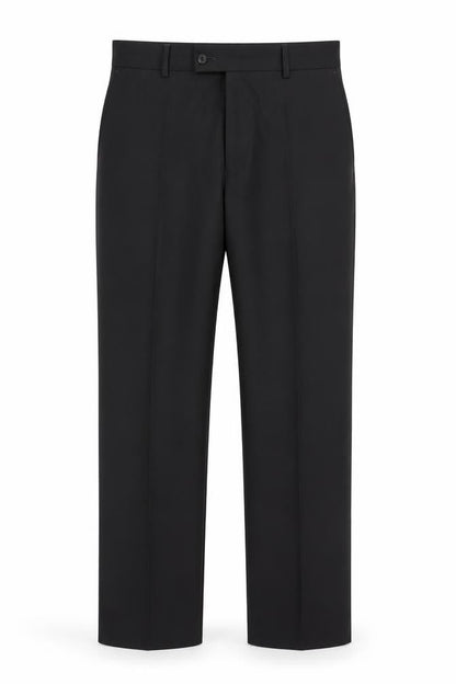 Mens UK Size 34 Milan Collection Regular Fit Dress Pants Black Trousers