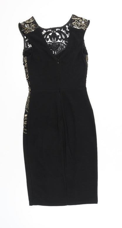 Lipsy Women's Black Sheath Dress UK 4 Party Wear