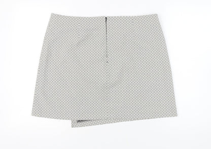 New Look Women's Black White Geometric Knee Skirt Size 18