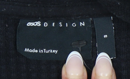 Mens UK Size S ASOS DESIGN Black Pullover Hoodie